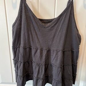 American Eagle Outfitters Charcoal Tiered Tank Top